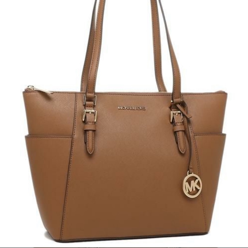 MICHAEL KORS Charlotte Large Leather Top-Zip Tote - Picture 10 of 16